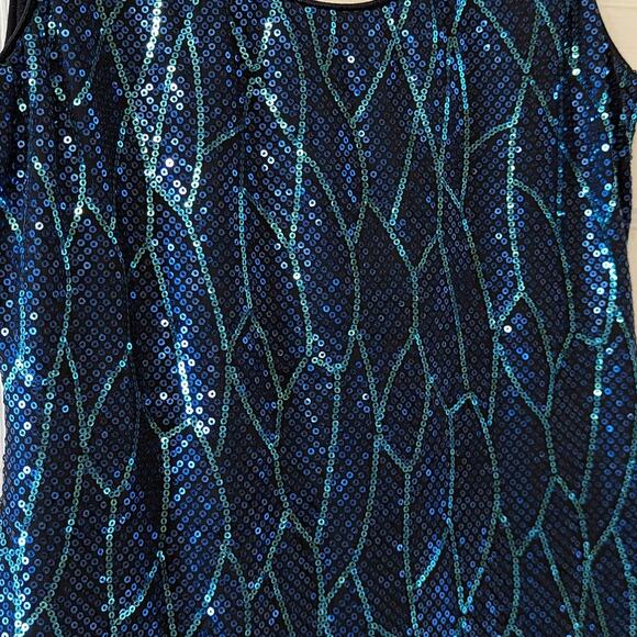 Lily Rose Teal Blue Sequin Mini Dress size Medium - Picture 4 of 7